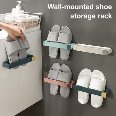 Bathroom Slipper Holder Wall Mounted Storage Rack Durable Construction Strong Load-bearing