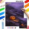 Halloween Digital Oil Painting Coloring Painting Pumpkin Glowing In Dark Night Hand Painting Home Decoration