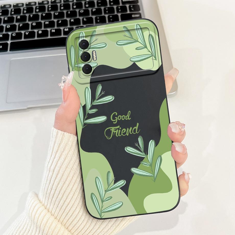 For Tecno Spark 8P KG7H KG7 KG7n Case Liquid Silicone Soft TPU Back Cover For Spark8P 8 P Phone Funda Gothic Black Night Bumper