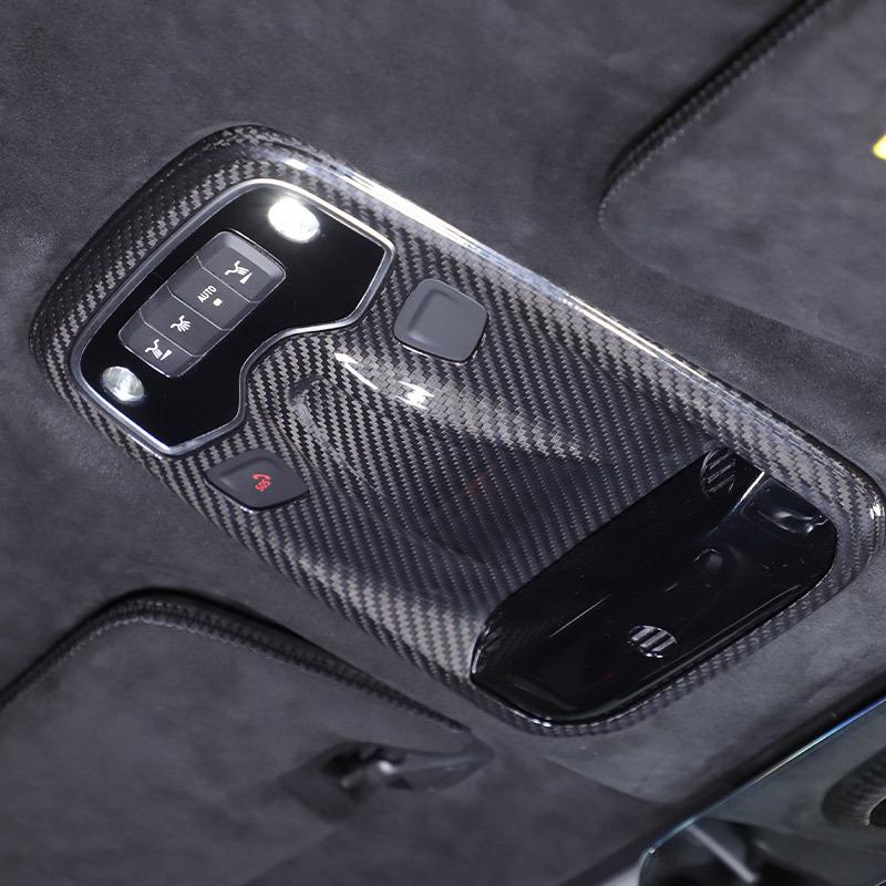 For Lotus EMIRA - Real Carbon Fiber Car Roof Reading Light Decorative Panel Sticker Car Interior Accessories