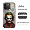 Clown Personality Electroplated Silver Case for Apple iPhone 11, 12, 13, 14, 15 Pro Max - Drop-Proof, European & American Style