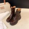 Thick-soled Belt Buckle Martin Boots Women's Autumn and Winter New Versatile Short Women's Boots Knight Boots Short Boots