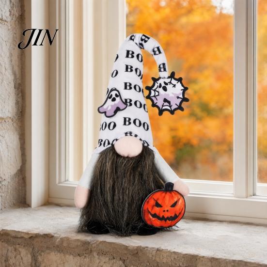Halloween Ornaments Gnome Decor, Faceless Doll Figurine for Shelf Table, Spooky Holiday Decorations Cute Ornament Party Home, Trick or Treat