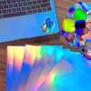 20X A4 Size Sheets Waterproof PVC Sticker Adhesive Craft Decal Rainbow Glitter Removable for Home Decoration