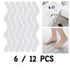 6/12pcs Adhesive Anti-Slip Stickers S-Shaped Design Bathroom Floor Stickers for Bathtub