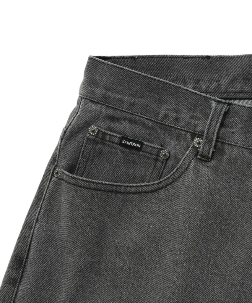 SAINTPAIN Sp Wide Bio-Washed Denim Pants - Grey Blue
