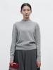 GENERALIDEA Whole Garment Wool Mock Neck Knit Pullover [Melange Grey] / Wbe4L05543