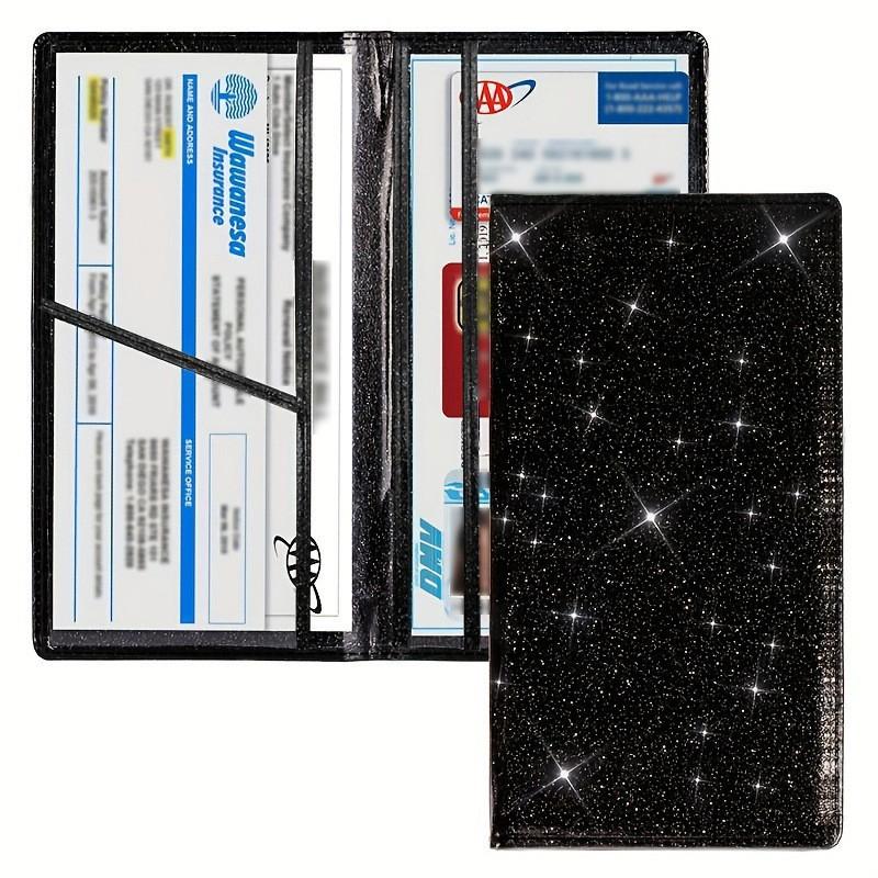 Car Registration and Insurance Card Holder Vehicle License Document Glove Box Compartment Organizer Luxury Travel Accessories