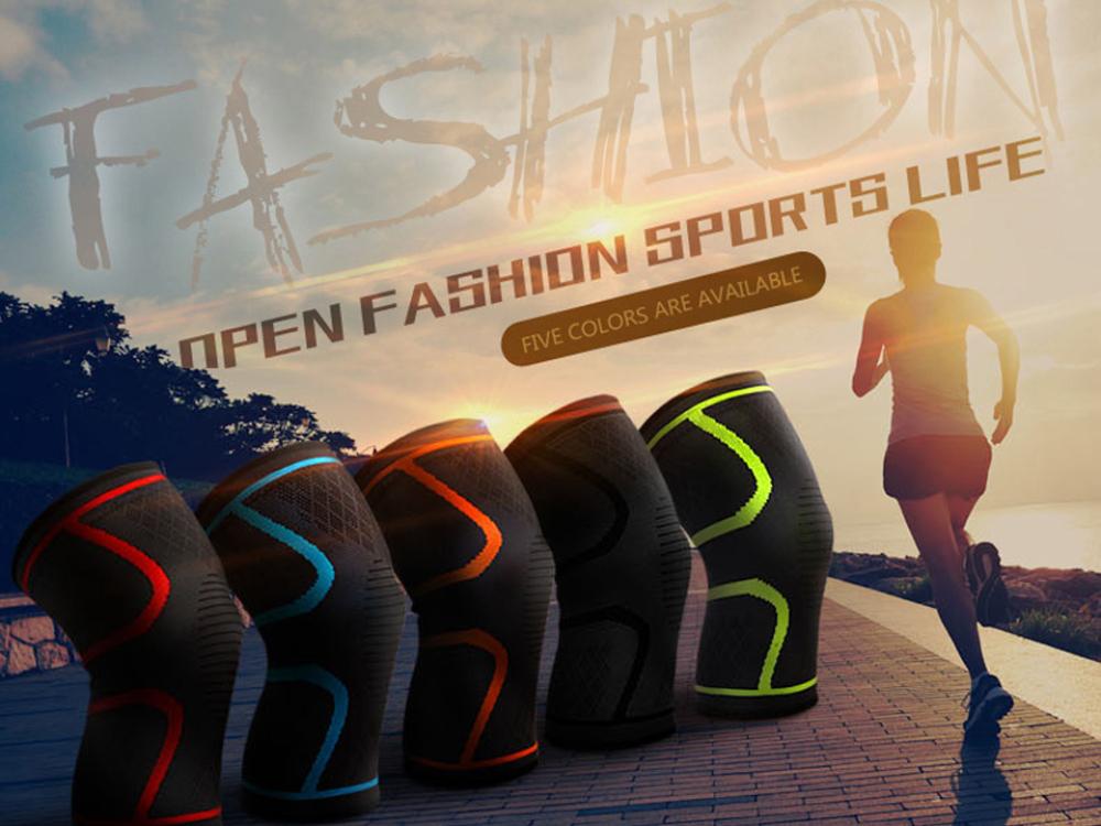 1 Pair Fitness Running Cycling Knee Support Braces Elastic Nylon Sport Compression Knee Pad Sleeve for Basketball Volleyball
