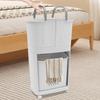 Bymaocar 2 Layers White PP Material Laundry Basket with Wheels Freestanding Multi-function Clothes Basket for Toilets, Bedrooms