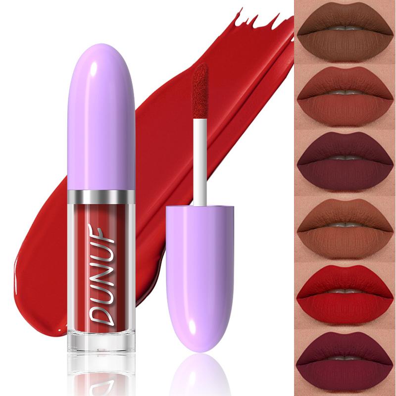 Matte Velvet Lip Glaze Waterproof Long Lasting Not EasyTo Fade Sexy Red Lip Gloss Silky Smooth Beauty Red Lipstick Makeup Women