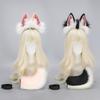 Faux Furs Bunnies Ears Headband Tail Animal Bunnies Costumes for Christmas Halloween Cosplay Party Costume Accessories