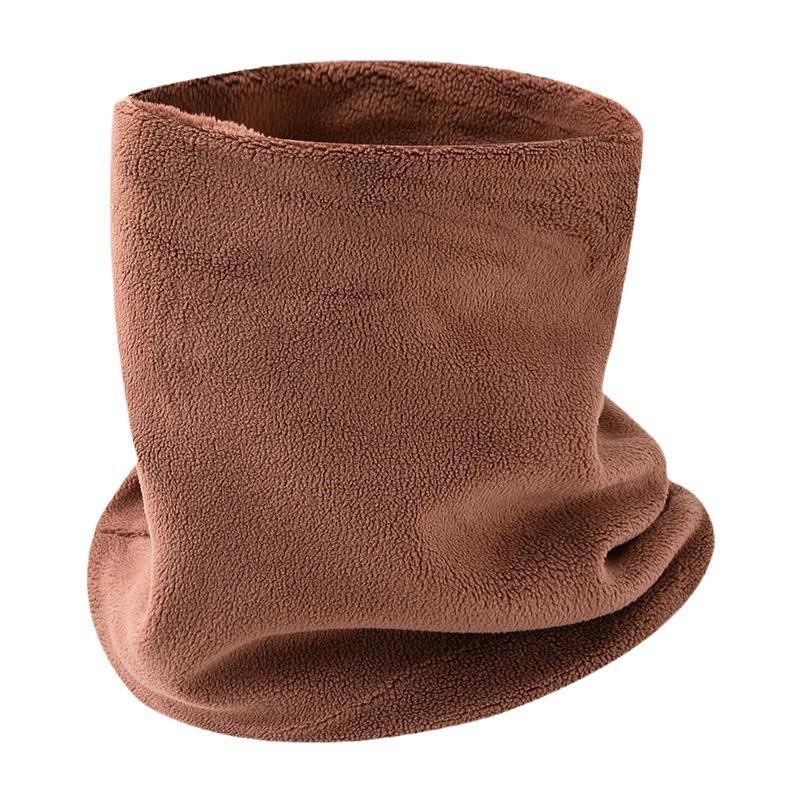 Double-layer Warm and Cold-proof Velvet Cycling Neck Cover Men's Solid Color Simple and Versatile Neck Protection Windproof Scarf Hat Dual-purpose