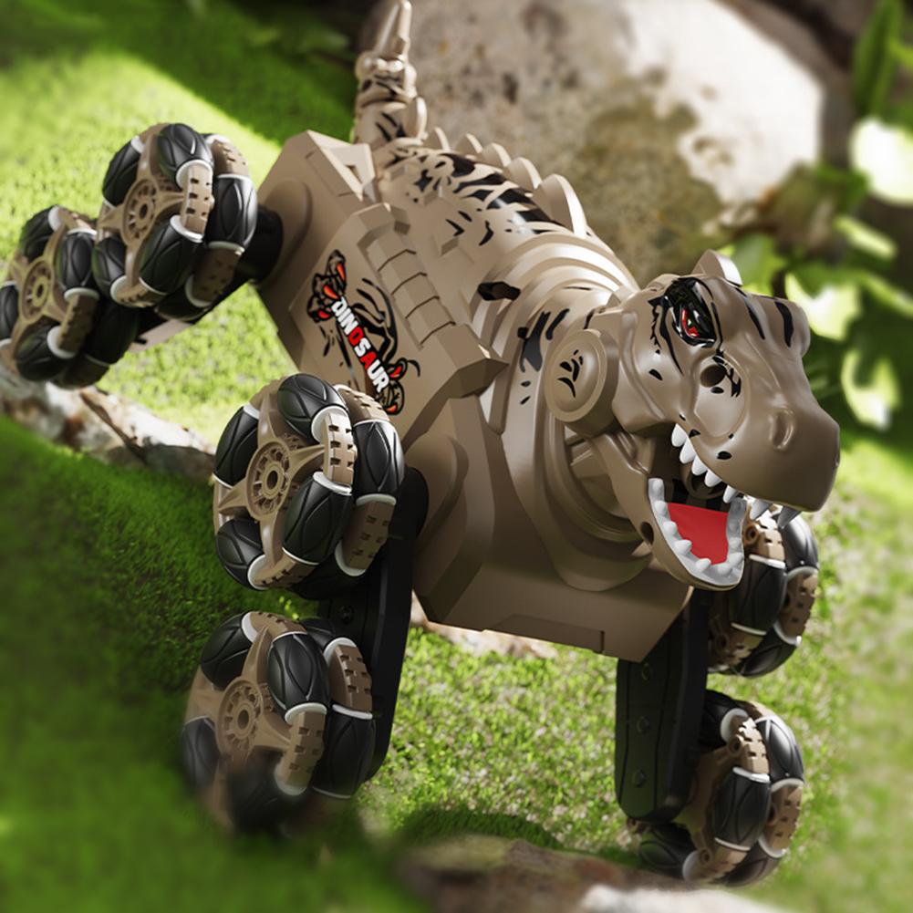 2.4G Dinosaur Remote Control Car 8-wheel 4WD Stunt Off-road Vehicle With Spray Light Dinosaur Toys For Kids
