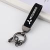 cxbkdv1 Car Logo Key Chain Rings Luxury Suede Leather Keychain For Mitsubishi Outlander Lancer EX ASX Pajero L200 Keyring Accessories