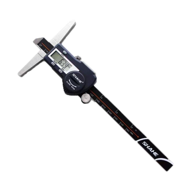 SHAHE High Precision Digital Depth Caliper IP54 Dustproof Waterproof Industrial Grade Vernier Calipers Three Electronic Display 0-150mm чёрный