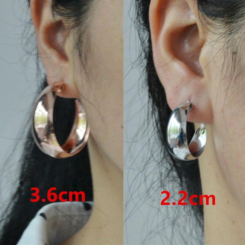 Clip On Earrings Fashionable Jewelry Women Non Pierced Chic Accessories Rose Gold Tone Loop Big Circle Statement Exaggerated Personality Ladies