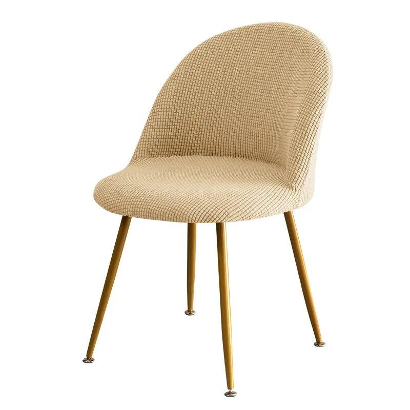 Żakardowy, zakrzywiony pokrowiec na krzesło z krótkim oparciem Polar elastan Spandex narzuty na krzesło do jadalni Elastyczny ochraniacz na siedzenia do salonu w biurze