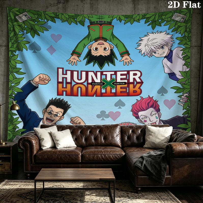 Hunter X Hunter Wall Tapestry Aesthetic Wall Hanging Printed Fabric Blanket Decorative Tapestries For Bedroom Living Room Home Decor