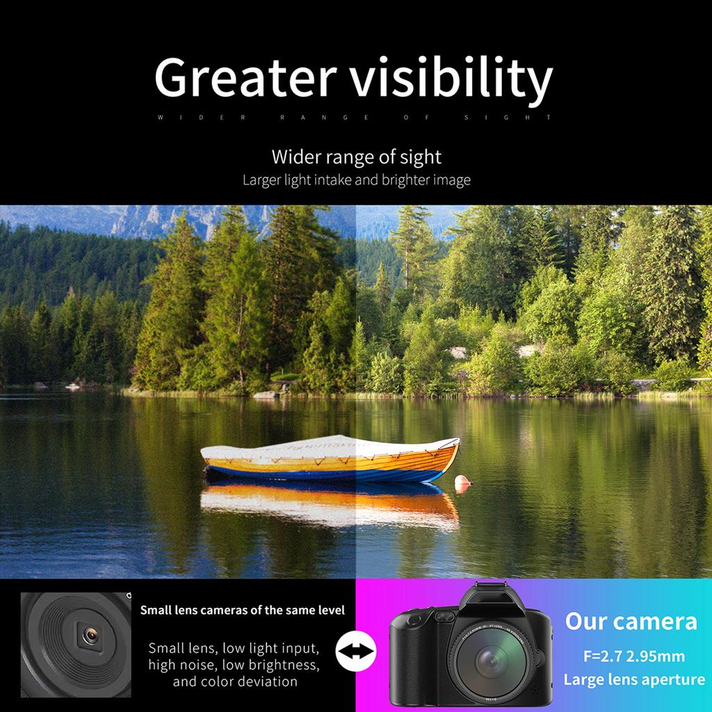 4K Digital Camera WiFi Digital Video Camera 64MP Dual Lens 3 Inch IPS Screen 16X Anti-Shake Zoom Night Vision Built-in Battery