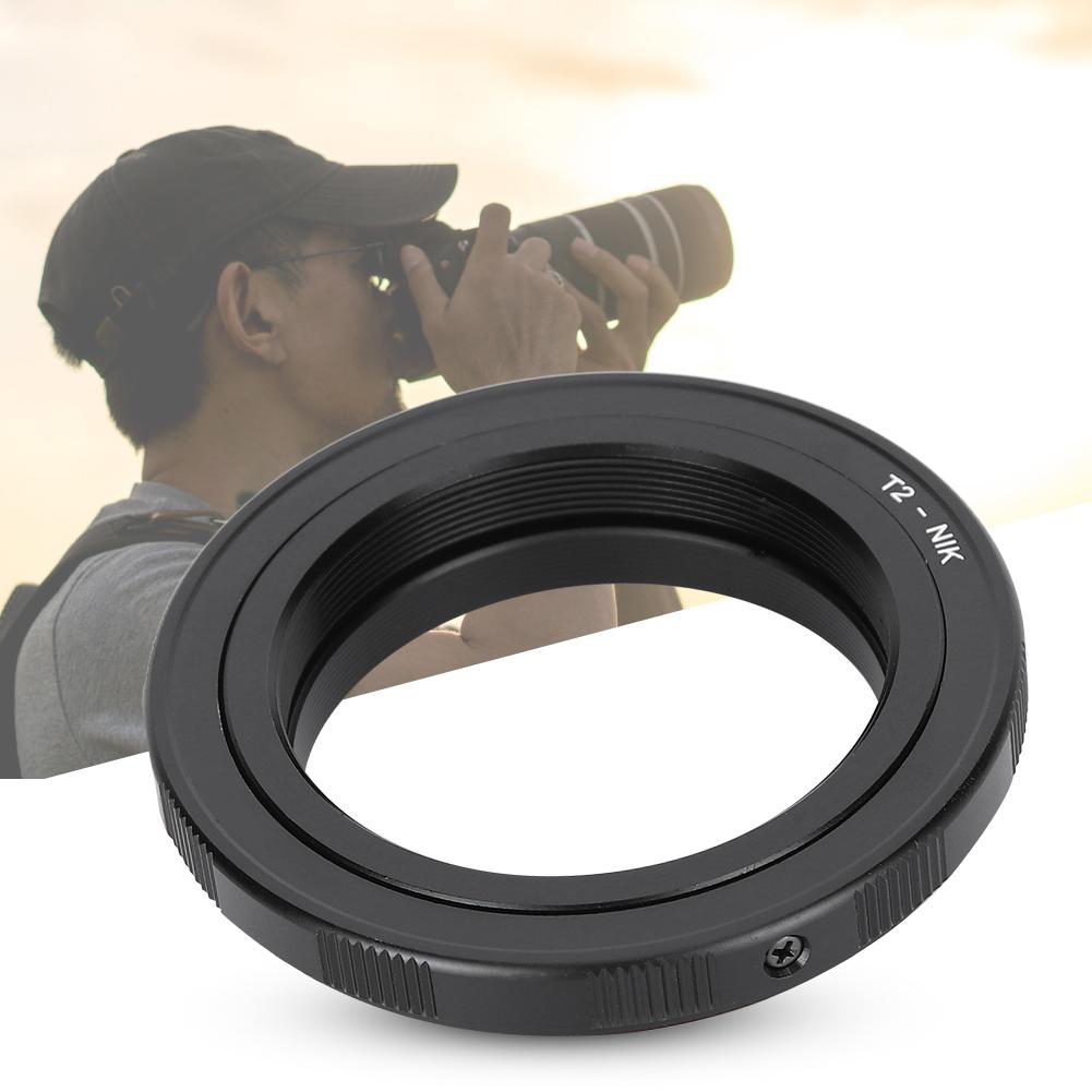 Δακτύλιος Προσαρμογής Φακού από Κράμα Αλουμινίου Fikaz για Φακό με Βάση T2 για Να Ταιριάζει σε Κάμερα με Βάση Nikon F