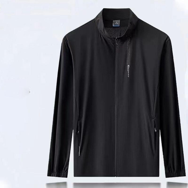 

Летние мужские куртки, пальто с защитой от ультрафиолета UPF40+, солнцезащитный крем, верхняя одежда, солнцезащитные тонкие ветровки, большой размер 8XL S чёрный