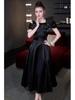 2026 French Spring/Summer Women's Off-Shoulder Embroidered Beaded Formal Gown with Cinched Waist
