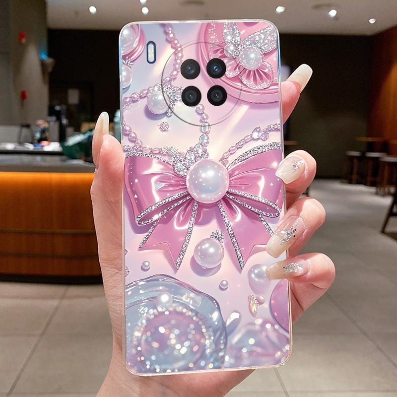 Phone Case For Huawei Nova 8i Capa Honor 50 Lite Funda Butterfly Bow Protective Casing Transparent Soft Silicone TPU Cover Coque