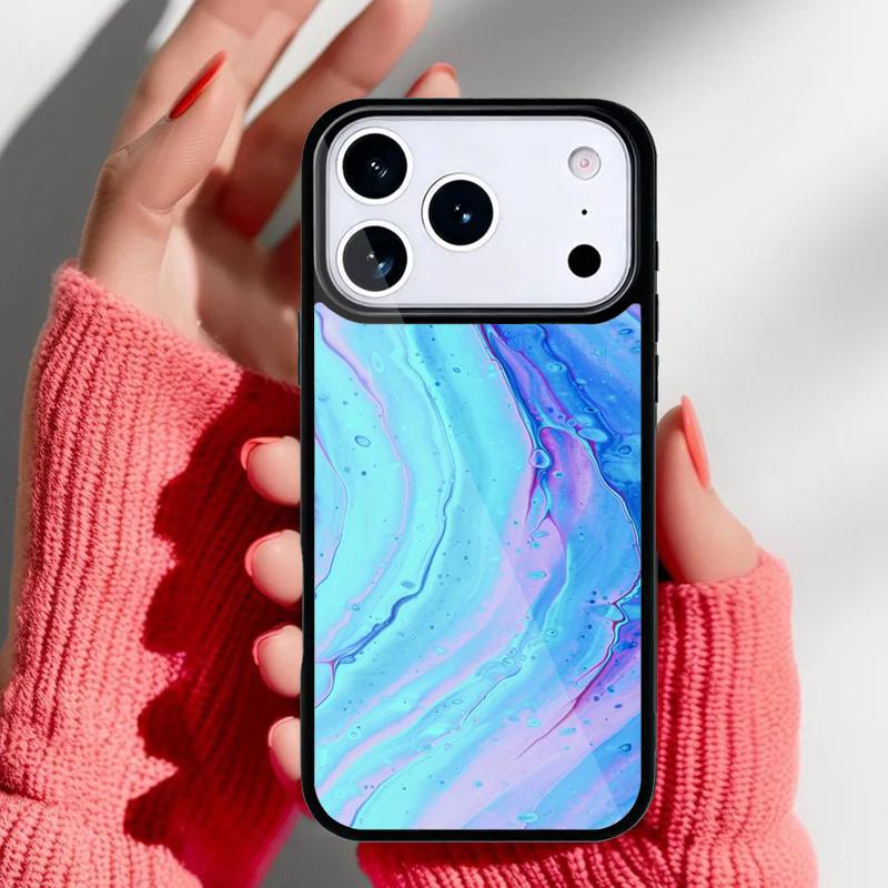 Neon Marble Art Phone Case for iPhone 17 Air 16e 15 14 13 Pro Max Back Cover for 12 11 Pro Coque