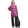 Fila X Études 2023 Autumn New Woven Sweater Fashion Loose Striped Sweater Unisex Sweater Bright-Pink F11U346401FPK