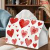 1pc Red Heart Tissue Box with Napkin Dispenser - Reusable Compact Suitable for Kitchen, Bathroom, Car & Office Storage, Decorative Holder for Napkins/