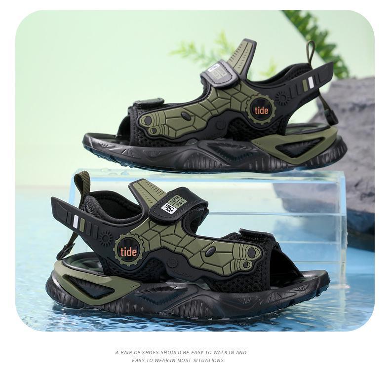 Boys' Non-slip Beach Sandals - 2026 Summer Style for Older Kids, Soft Sole Student Shoes
