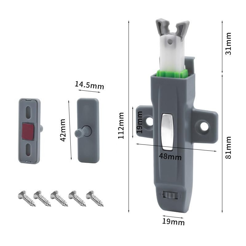 

1 упаковка самоблокирующегося устройства Rebound, защелки для шкафов Push To Open, регулируемые замки для кухни Buckel, защелки для шкафов Push A2