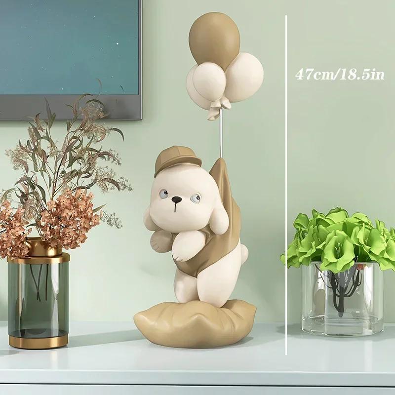 Home Decor Creative Dog Bear Sculptures Balloon Puppy Statues Home Decorative Ornament Figurine For TV Cabinet Living Room Decor