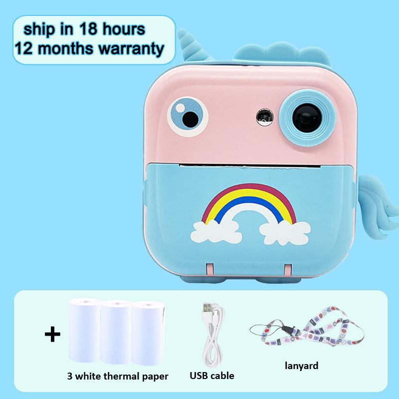 

Kdis Instant Print Camera 2.4Inch HD Screen Po Label Thermal Printing Pograph Video Digital Camera for Boys Girls Gifts
