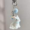 Cartoon Flocking Dog Piggy Pendant Keychain  Key Ring For Women Girls Cute Bag Pendant Kawaii Mobile Phone Chain Gifts