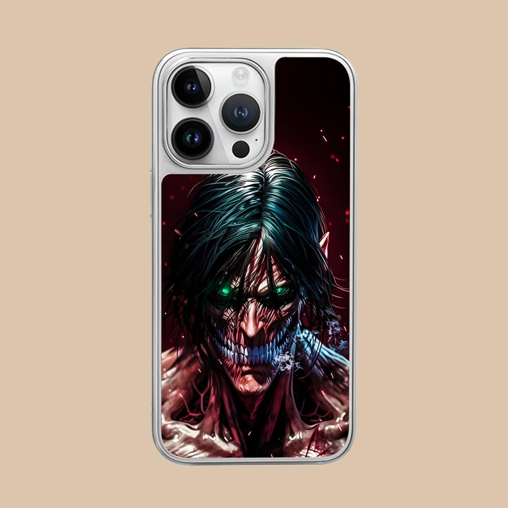 AOT Eren Yeager Silver Plating Mobile Phone Case for iPhone 17 16 15 14 13 12 11 Air Pro Max Plus Colorful Cover