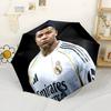Real Madrid Player Portrait Automatic Umbrella Sturdy 8-Rib Shaft Durable Travel Essential Elegant Women's Umbrella Best for Christmas