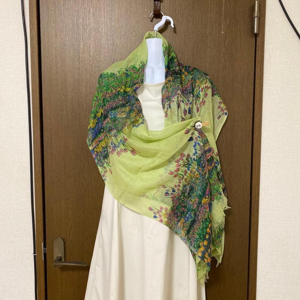 Used Large stole, cashmere and silk, made in India