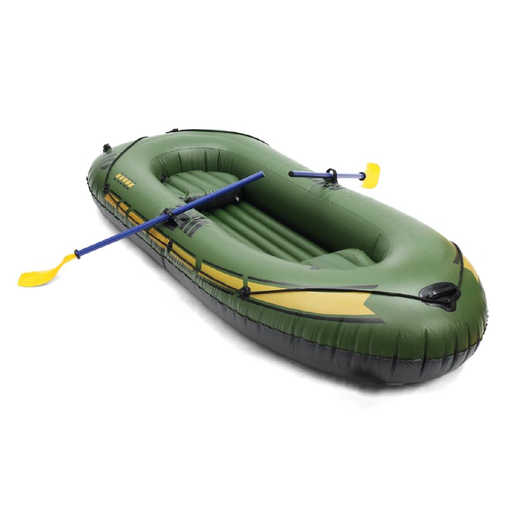 Nueva Lancha Inflable de Remo para 3 Personas con Capacidad de Carga, Duradera, de Goma PVC, Set de Bote de Pesca con Remos, Bomba y Otros Accesorios, 249x127cm