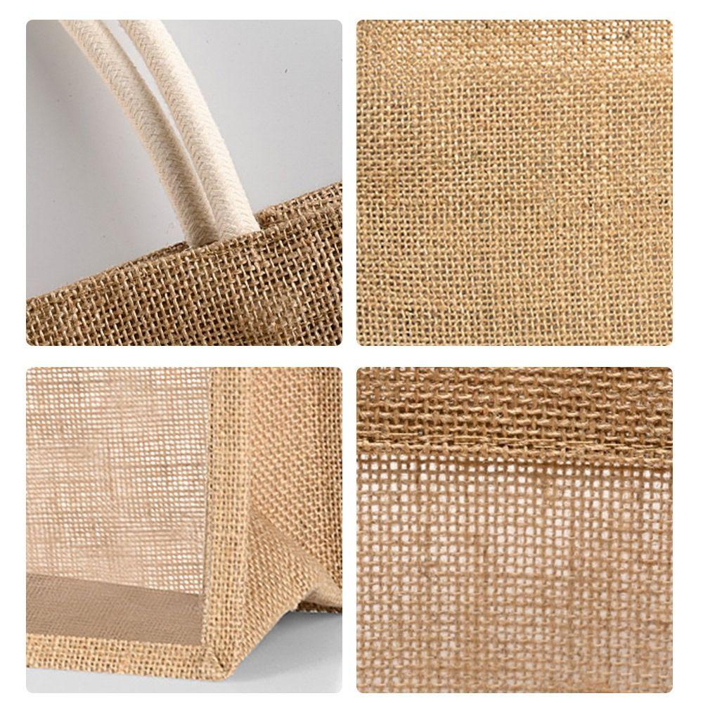 Transparent Window Burlap Wine Bottle Bags DIY Painting Wine Carrying Tote  Wedding Party Event