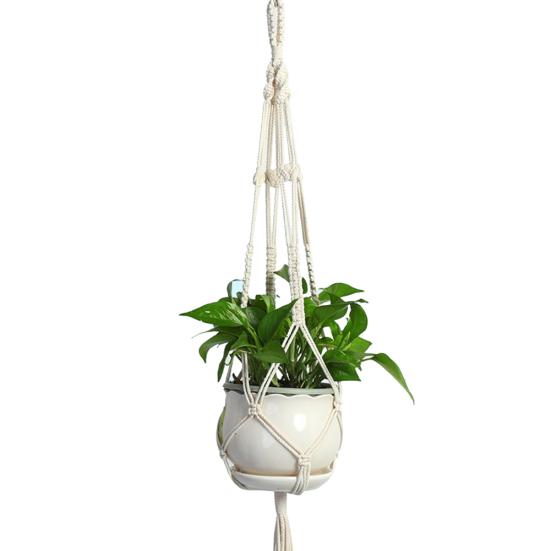 Ručně vyráběné Macrame Závěs na květináče Síťový košík na lano Domácí zahrada Výzdoba dvora