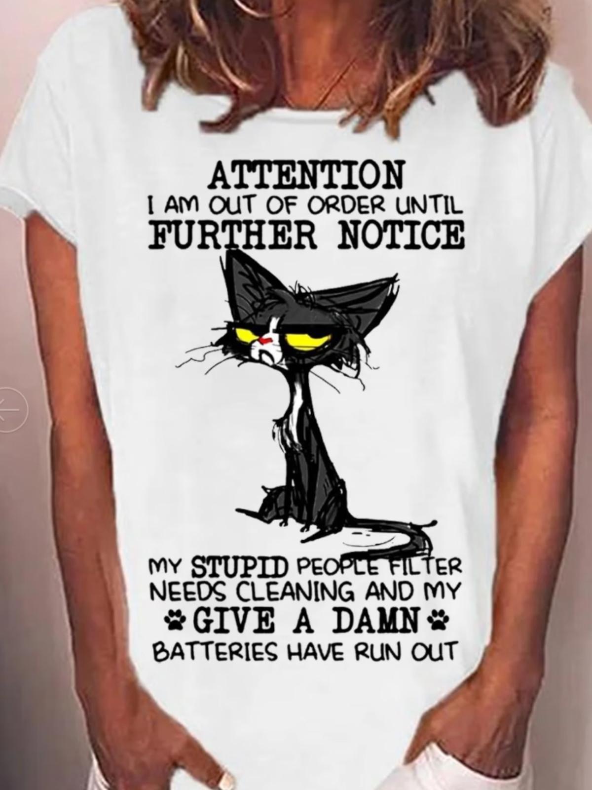 Womens Funny Attention I Am Out Of Order T-Shirt XXL