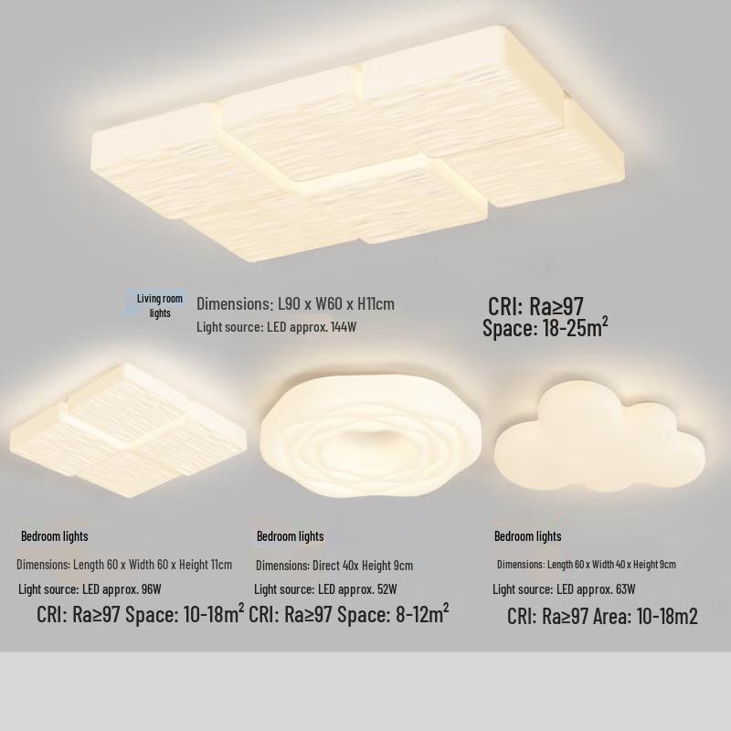 Cream Style Eye Protection 3-Color Dimmable Ceiling Light
