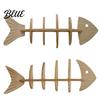 Small Apartment Space Saving Shelf Fish Bone Storage Rack Wood Wall Mounted Floating Shelf Ocean Style Entryway Decorative Art Display for
