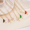 Fashion Butterfly Zircon Water Drop Necklace Stainless Steel Chains High Grade Geometric Choker Jewelry Gifts For Women Girls