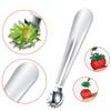 Strawberry Stem Remover Tool Stainless Steel Tomato Corer Remover Portable Tomato Top Stem Remover Tool Ergonomic Handle Cooking