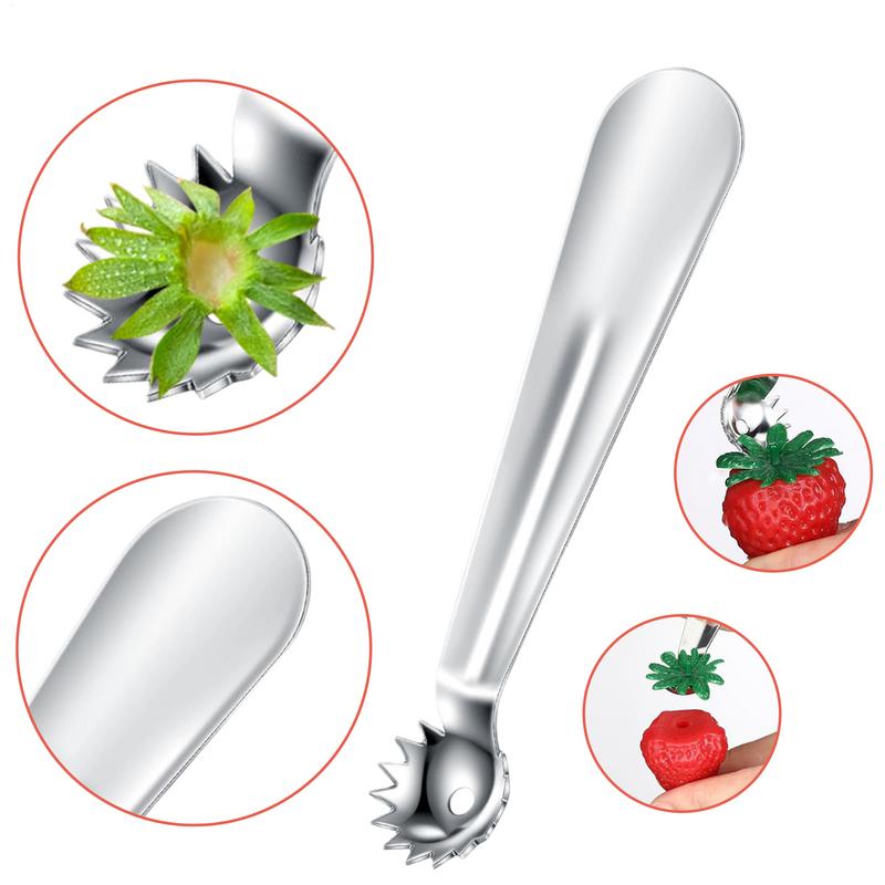 Strawberry Stem Remover Tool Stainless Steel Tomato Corer Remover Portable Tomato Top Stem Remover Tool Ergonomic Handle Cooking
