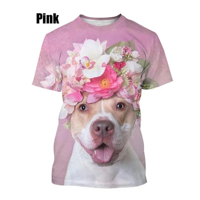 Yeni Moda Pit Bull 3D Baskılı Tişörtler Yaz Rahat Erkek Kadın Hip Hop Nefes Alabilir Kısa Kollu Trend Unisex Üstler Tişört