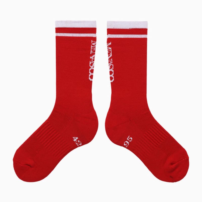 MENASOO RUNNING CREW FLOGGER FIT SOCKS_LONG_red